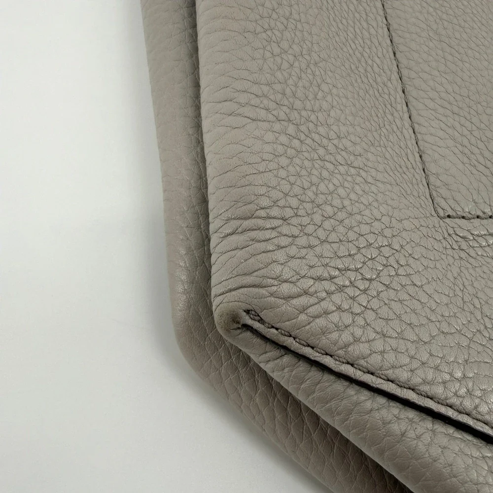 Michael Kors Junie Pebbled Leather Hobo Shoulder Bag Pearl Grey 30T8TX5H2L